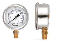 SKON-Liquid Filled Pressure Gauge ,Bottom Connection 