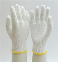 ถุงมือผ้าทอ ขนาด 6 ขีด สีขาว