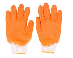 ถุงมือผ้าเคลือบยางส้ม
