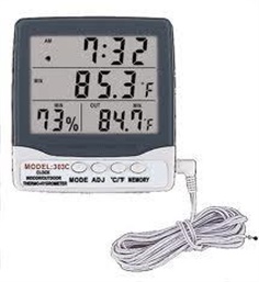 เครื่องวัดอุณภูมิความชื้นและนาฬิกาแบบตั้งโต๊ะ Thermo-Hygro meter รุ่น 303C