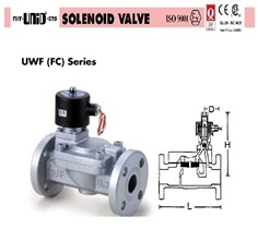UNI-D 2 way solenoid valve for water air , flange type