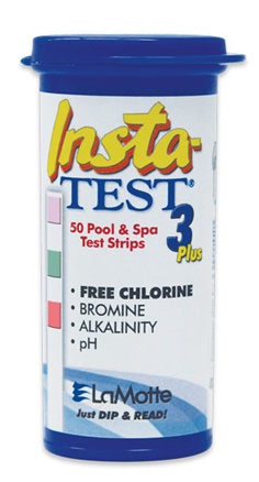 Lamotte Insta-TEST 3 Plus : Pool & Spa Test Strip (Free Chlorine, Bromine, Alkalinity, pH)