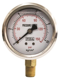 Pressure gauge Oil Filled