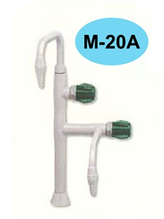 ก๊อกน้ำสองทางมือหมุนสำหรับห้องทดลองวิทยาศาสตร์ (ต่างระดับ) รุ่น M-20A