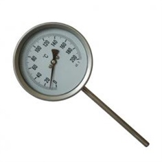 4inch-100mm bottom type bi-metal high temperature pressure gauge รหัสสินค้า stainless steel 304-3