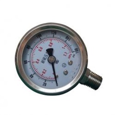 2inch-50mm full stainless steel bottom thread type pressure manometer รหัส YBF-50A