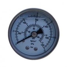 2inch-50mm full stainless steel back thread type pressure manometer  รหัส YBF-50D