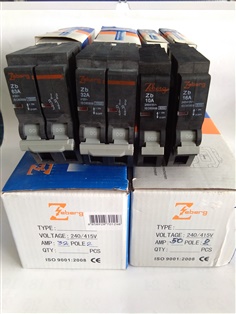 Zeberg : เบรกเมน Plug in Consumer unit Breaker : 10A - 63A 2P (CE) **ราคา 150.-**