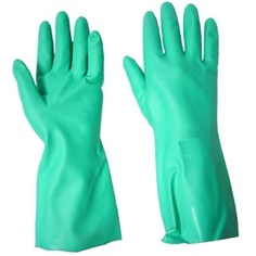 ถุงมือยางไนไตรสีเขียวป้องกันสารเคมี