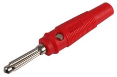 Banana Test Connector, 4mm, Plug, Cable Mount, 24 A, 30 V, Nickel Plated Contacts, Red