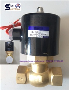 US-15-24DC Solenoid valve 2/2 Size 1/2" ไฟ 24DC 24AC ทองเหลือง แบบ NC Pressure 0.5-15 bar Temp -5-185C ใช้กับ น้ำ ลม น้ำมัน Stream ส่งฟรีทั่วประเทศ