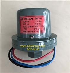 SANWA DENKI Pressure Switch SPS-5K-B, ON/2.0kPa, OFF/1.5kPa, Rc3/8, ZDC2