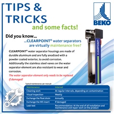 BEKO Clearpoint Water Separators