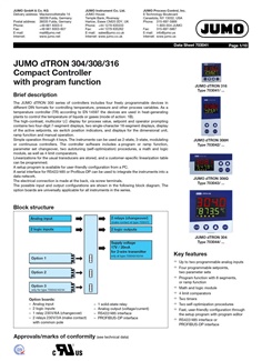 JUMO dtron 304/308/316 Compact Controller with Program Function