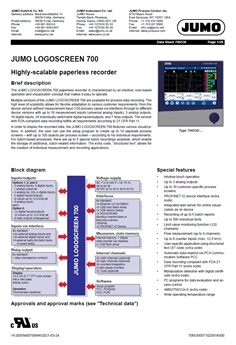 JUMO Logoscreen 700, Highly-Scalable Paperless Recorder, Type :706530 