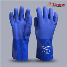 ถุงมือผ้าเคลือบพีวีซี สีน้ำเงิน รุ่น PVC8065