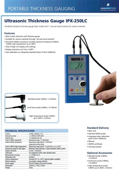 Ultrasonic Thickness Gauge, Model: IPX-250LC, Brand: Inspex (UK)