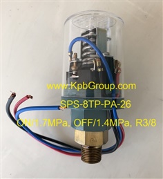 SANWA DENKI Pressure Switch SPS-8TP-PA-26, ON/1.7MPa, OFF/1.4MPa, BsBM