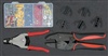 Universal crimping tool set with automatic wire stripper