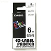 เทปพิมพ์อักษร Casio XR-6WE1 - 6 มม. ตัวอักษรดำพื้นสีขาว