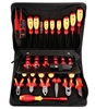 Tool kit 29 pieces tools insulated to VDE fully mounted in a tool case