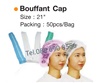 BOUFFANT CAP 21" หมวกคลุมผม หมวกตัวหนอนหมวกเยื่อกระดาษ(50PCS/PACK, 1,000PCS/CTN)