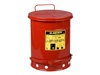 ถังขยะสำหรับใส่ขยะเปื้อนน้ำมันหรือสารเคมี Justrite Red Oily Waste