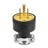 Plug Thermo Rubber 15A 125V 2P3W STR BK- 1709B0X