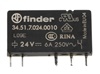 Finder, 34.51.7.024.0010, 24V dc Coil Non-Latching Relay SPDT, 6A  Switching Current PCB Mount Single Pole
