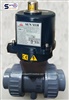 UPVC-2"-OM1-24DC UPVC ball valve แบบสวม size 2"ใช้งานร่วมกับ หัวขับไฟฟ้า Sunyeh OM1-24DC ใช้งานกับกลุ่มงาน เคมีต่างๆ ส่งฟรีทั่วประเทศ