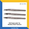 ESD Replaceable Tip Stainless Steel Tweezers