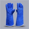 ถุงมือหนังท้องมีซับใน ยาว 16 นิ้ว สีน้ำเงิน รุ่น LBC16