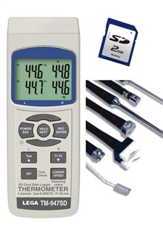 เครื่องวัดอุณหภูมิ บันทึกข้อมูลด้วย SD Card [4 channels THERMOMETER SD CARD REAL DATA LOGGER] TM-947