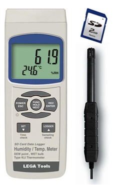 เครื่องวัดอุณหภูมิ/ความชื้น บันทึกข้อมูลด้วย SD Card[HUMIDITY/TEMPERATURE, DATALOGGER] HT-3007SD