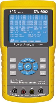 เครื่องวิเคราะห์กระแสไฟฟ้า ชนิดบันทึกข้อมูลด้วย SD Card [3 Phase Power Analyzer] DW-6092