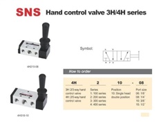 SNS - 3/2. 5/2 Hand Control Valve 3H/4H Series