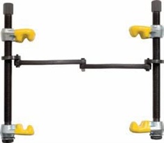 Coil spring compressor with safety latch and plastic coated hook