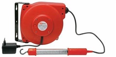 Cable reel with LEDMAX workshop inspection hand lamp S8