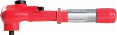 Insulated torque wrench with reversible ratchet head 3/8"