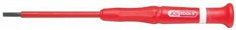Insulated precision screwdriver for slotted screws