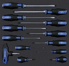 ERGOTORQUE max impact screwdriver set, incl. T-handle ratchet