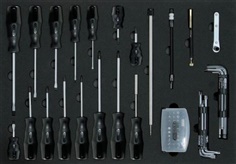 Screwdriver-, bit- and key wrench set