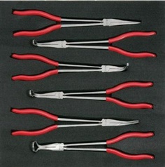 Pointed and sparkplug plier set, extra long