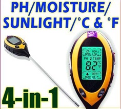 PH01-เครื่องวัดดิน 4in1 - วัดค่ากรดด่าง, วัดความชื้น, วัดอุณหภูมิ และความเข้มแสง