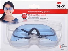 3M Safety Glasses, Metal Temples, Light Blue Lens แว่นตานิรภัย เลนส์สีฟ้าอ่อนกันรอยขีดข่วน 