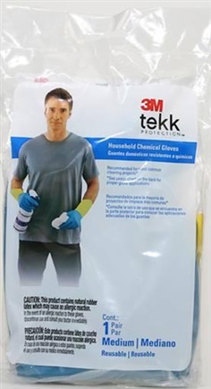 3M Household Chemical Gloves  ถุงมือยางทนต่อสารเคมีทั่วไป (สีน้ำเงิน-เหลือง) 