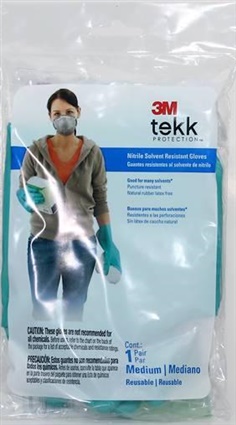 3M Nitrile Gloves ถุงมือยางทนต่อสารเคมีรุนแรง (สีเขียวเข้ม) 