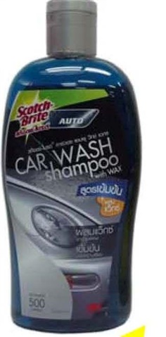3M Scotch Brite Car wash Shampoo with wax 500ml. แชมพูล้างรถสูตรเข้มข้นผสมแว็กซ์พิเศษ 