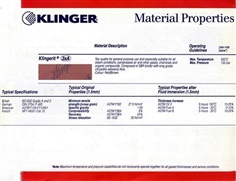 ปะเก็นแผ่นใยหิน หรือ asbestos fibre jointing ยี่ห้อ klinger รุ่น klingerit
