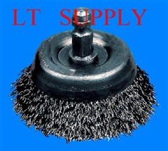 CUP BRUSH (STEEL WIRE) WITH HEXAGONAL SHAFT